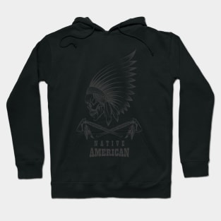 Indian Skull with Tomahawk Emblem Hoodie